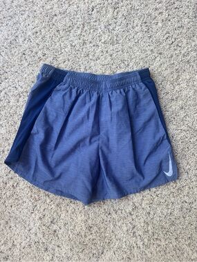 Nike Men’s Athletic Shorts in Navy Blue with Reflective Swoosh